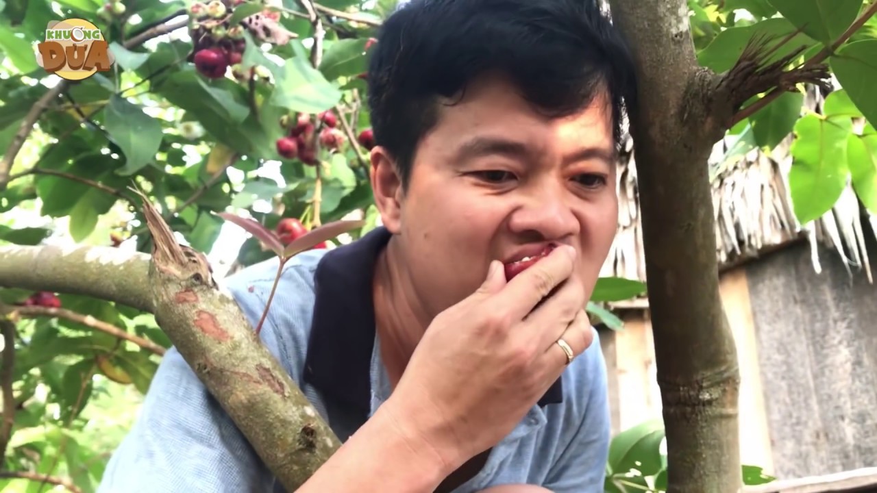 Với chén muối ớt, Khương Dừa ăn sạch vườn trái cây của bà nội!!!